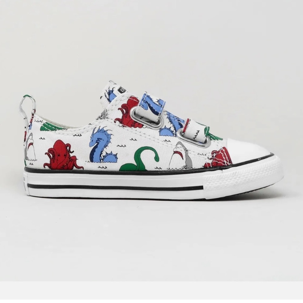 Converse All Star 2V Straps White Canvas  Toddlers Shoes Sneakers